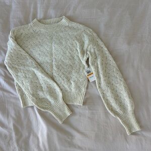 Elegant Cream Cable Knit Sweater